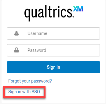 Depiction of the location of the Sign in with SSO link